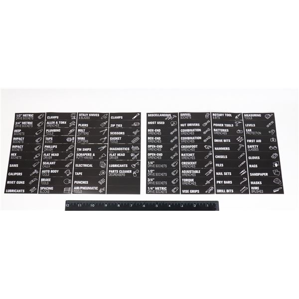 NEW 80PC PACK OF TOOL BOX LABEL STICKERS