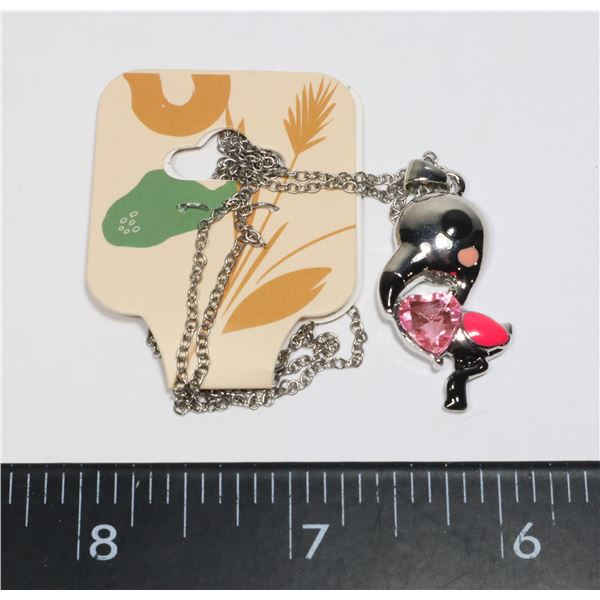 NEW FLAMINGO PENDANT AND CHAIN