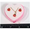 Image 1 : NEW GOLD TONE RED LADY BUG EARRING AND
