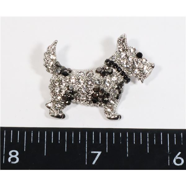 NEW RHINESTONE SCOTTY DOG BROOCH