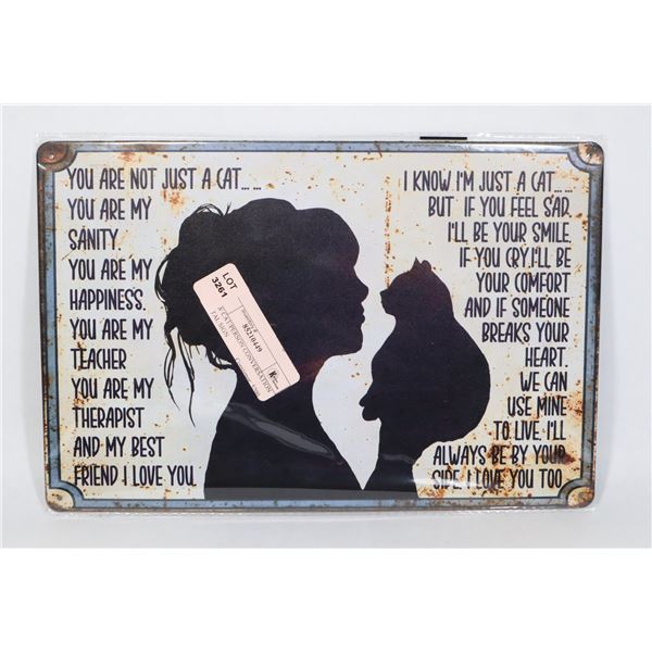 NEW CAT/PERSON CONVERSATION METAL SIGN