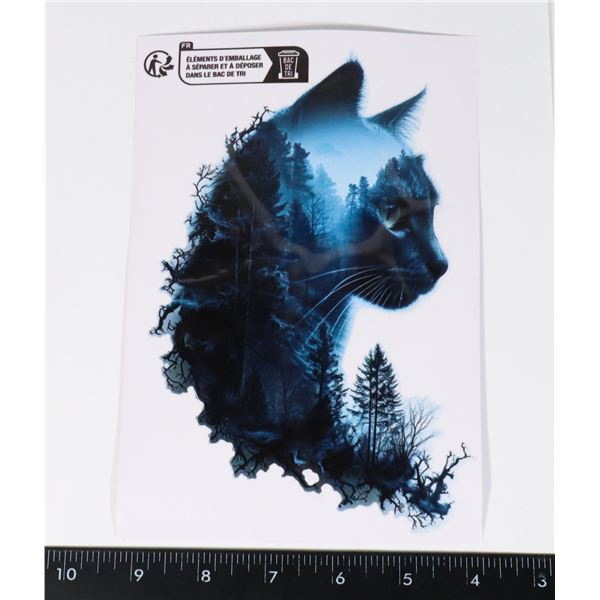 NEW BLUE CAT WITH SCENERY STICKER/DECAL