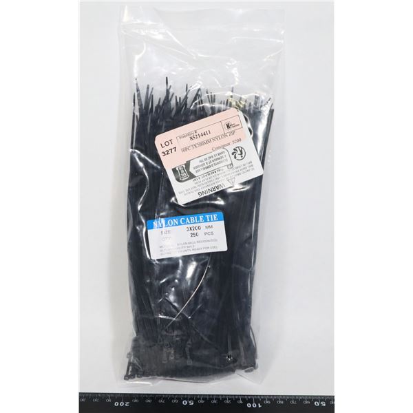 NEW 250PC 3X200MM NYLON ZIP TIES