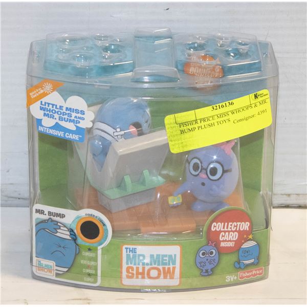 FISHER PRICE MISS WHOOPS & MR. BUMP PLUSH TOYS