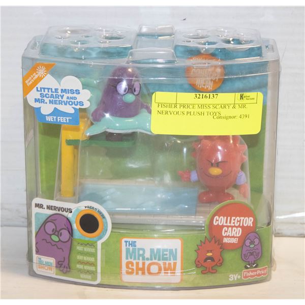 FISHER PRICE MISS SCARY & MR. NERVOUS PLUSH TOYS