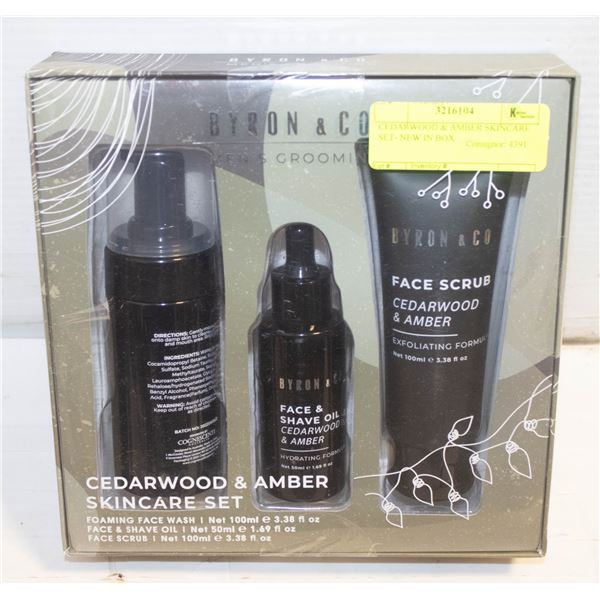CEDARWOOD & AMBER SKINCARE SET- NEW IN BOX
