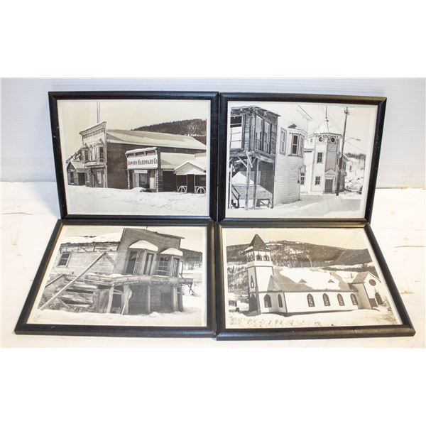 VINTAGE FRAMED "YUKON" B & W PHOTOS- SET OF 4