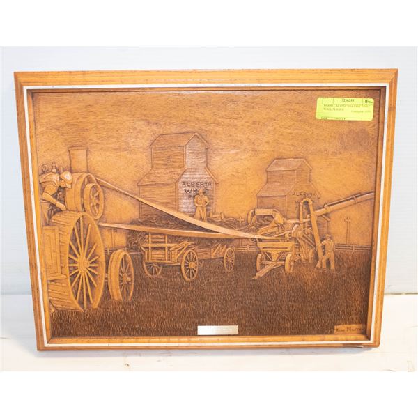 WOOD CARVED "HARVEST TIME"  WALL PLAQUE