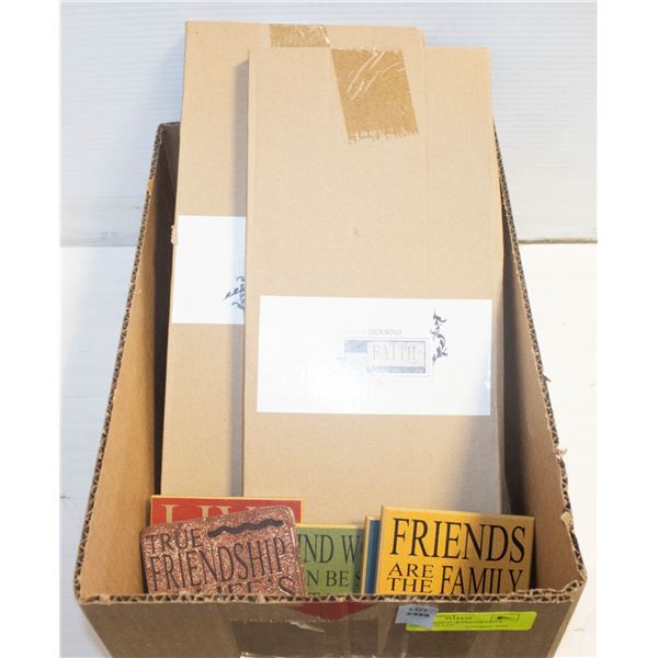INSPIRATIONAL & DECORATIVE ITEMS- BOX LOT