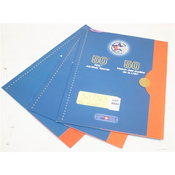 3 UNUSED STAMP SETS 50 NHL ALL-STAR GME EDITIONS