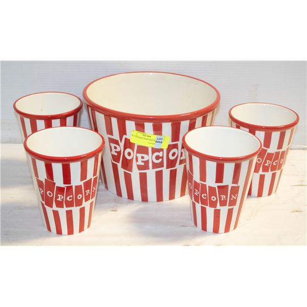 5 PC CERAMIC POPCORN SET