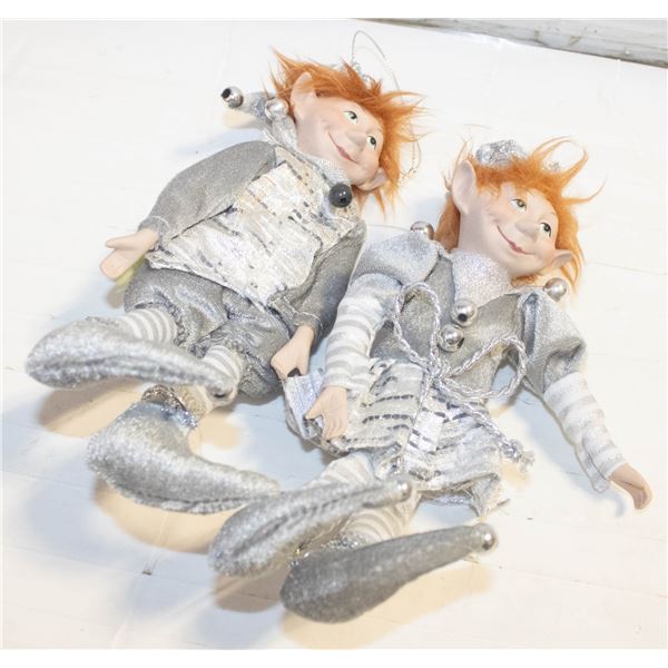 PAIR OF BENDABLE ELF DOLLS
