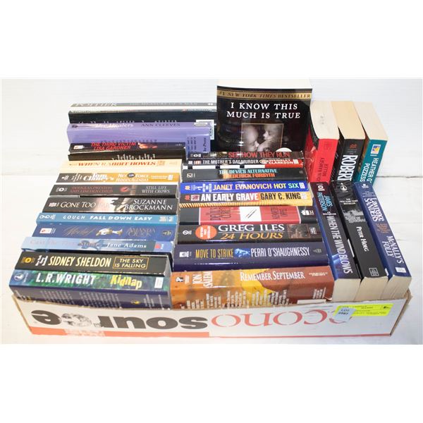 BOOKS- SOFTCOVER- CONTEMPORARY- BOX LOT ASST.