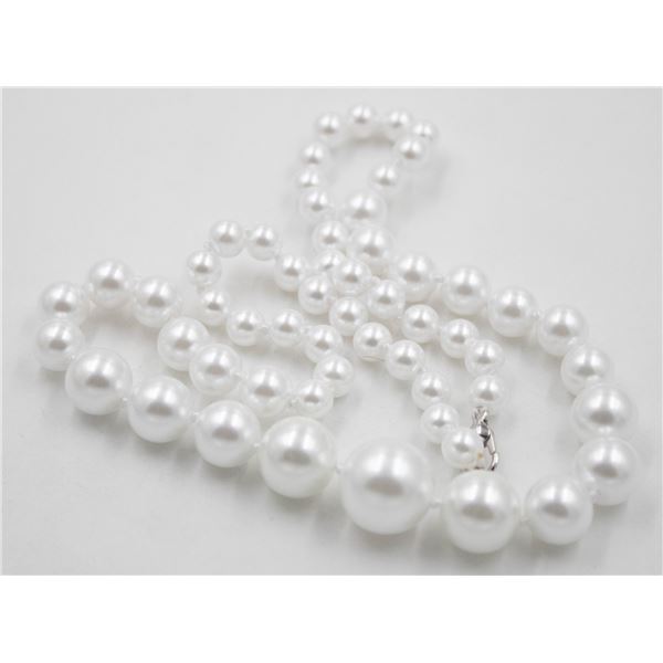 #47-SEA SHELL PEARL NECKLACE  6-14 MM