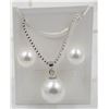 Image 1 : #37-SEA SHELL PEARL EARRING AND PENDANT ,NECKLACE