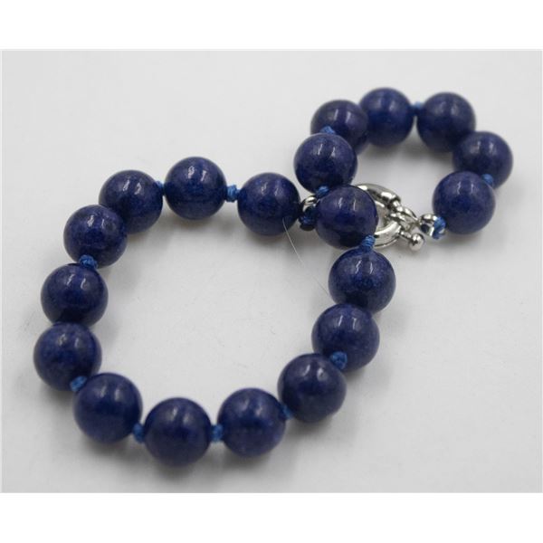 #69-NATURAL LAPIZ LAZULI BRACELET 7.5"