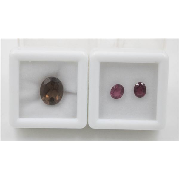 #193-PHODOLITE GARNET 1.50CT & SMOKEY QUARTZ 3.35