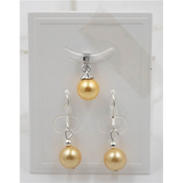 #33-SEA SHELL PEARL EARRING AND PENDANT