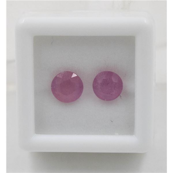 #165-HEATED RUBY GEMSTONE ONE PAIR 3.40CT