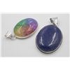 Image 1 : #249-NATURAL RAINBOW SOLAR QZ & LAPIZ PENDANT