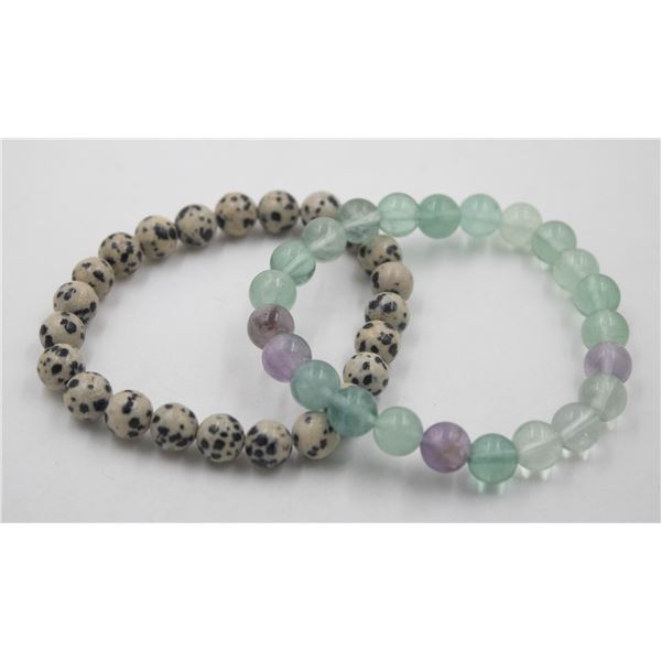 #141-NATURAL JASPER SPORT & FLOURITE BRACELEET