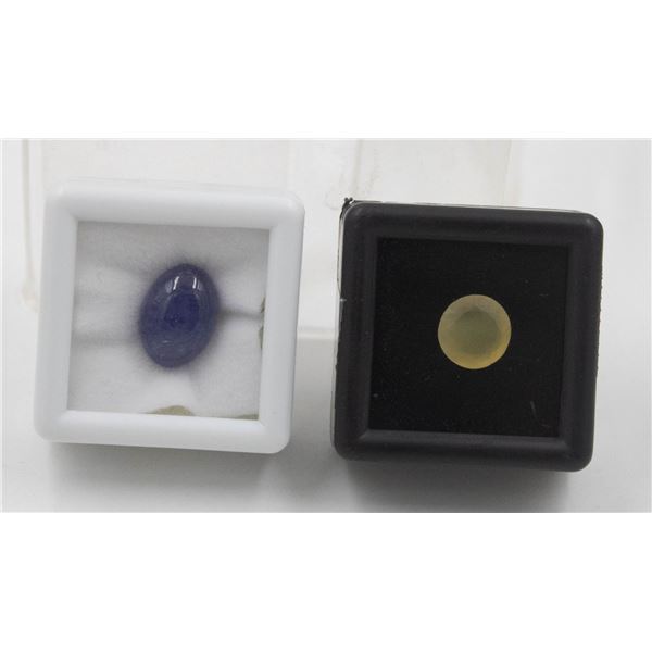 #197-BLUE TANZANITE 6.5 CT &  YELLOW OPAL 1.65 CT