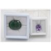 Image 1 : #239-AMETHYST 3.50CT & GREEN EMERALD 17.35 CT