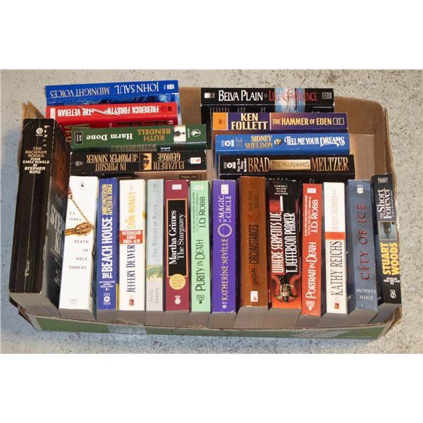 BOOKS- SOFTCOVER- CONTEMPORARY- BOX LOT ASST.