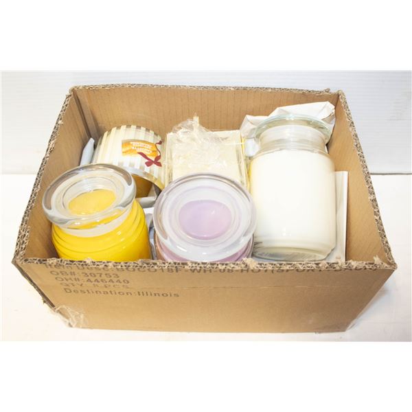 CANDLES- LOT OF 5 ASSORTED
