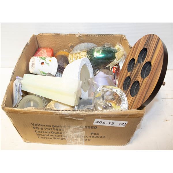 CANDLES & CANDLE HOLDERS- LARGE LOT ASSORTED