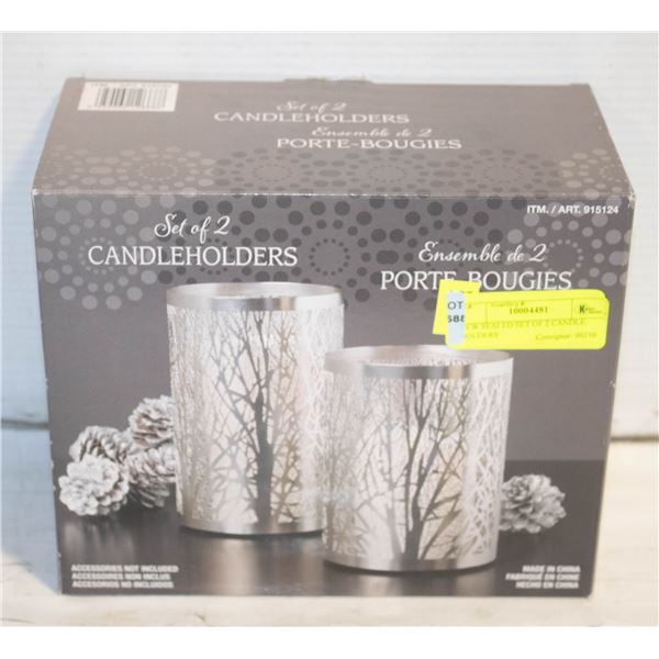 NEW SEALED SET OF 2 CANDLE HOLDERS