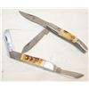 Image 1 : 2 NEW TWIN TREE "BONE HANDLED" FOLDING KNIVES