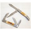 Image 1 : 2 NEW TWIN TREE "BONE HANDLED" FOLDING KNIVES