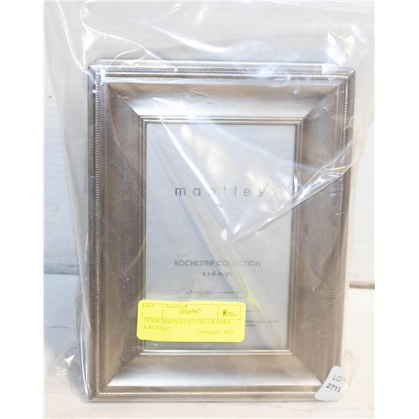 FOUR PEWTER PICTURE FRAMES EACH 5X7