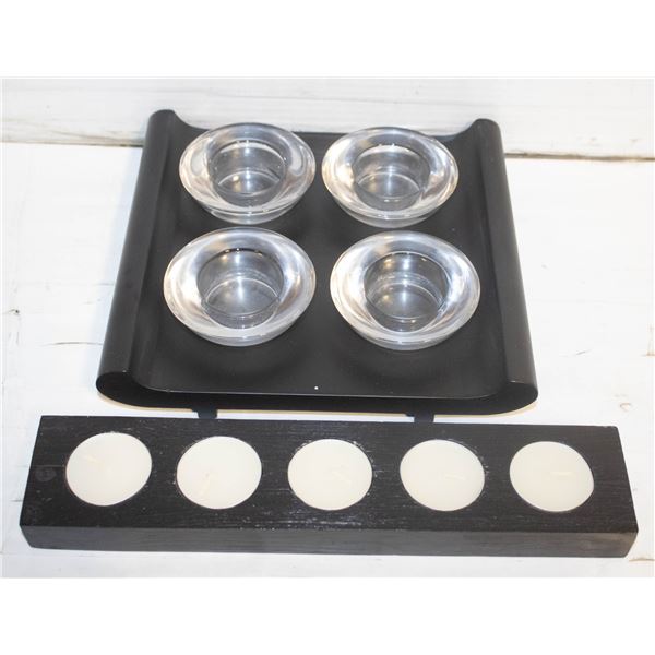 CONTEMPORARY CANDLE STAND W/4 PIECE INSERTS