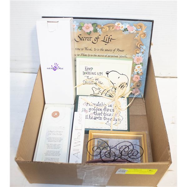 RELIGIOUS INSPIRATIONAL ITEMS- BOX LOT