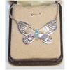 Image 1 : ESTATE SHELL SILVER BUTTERFLY NECKLACE &