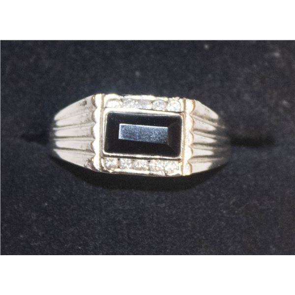 ESTATE MENS BLACK ONYX RING IN BOX-ESTATE