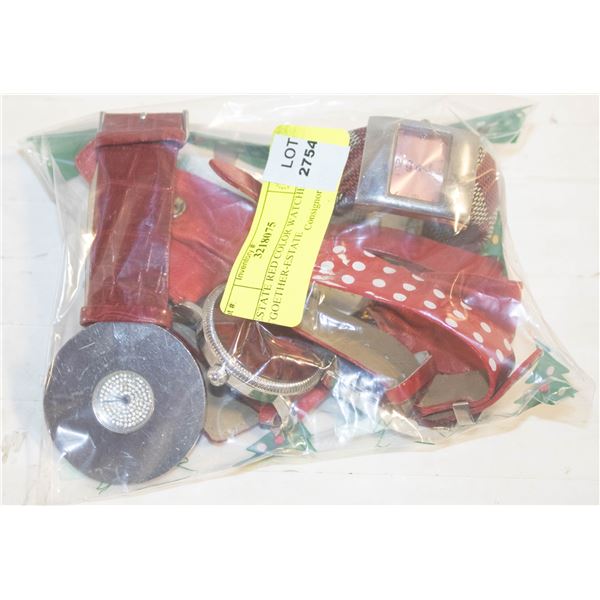 ESTATE RED COLOR WATCHES ALL TGOETHER-ESTATE