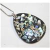 Image 1 : ESTATE ABALONE LARGE PENDANT WITH HALLMARKED