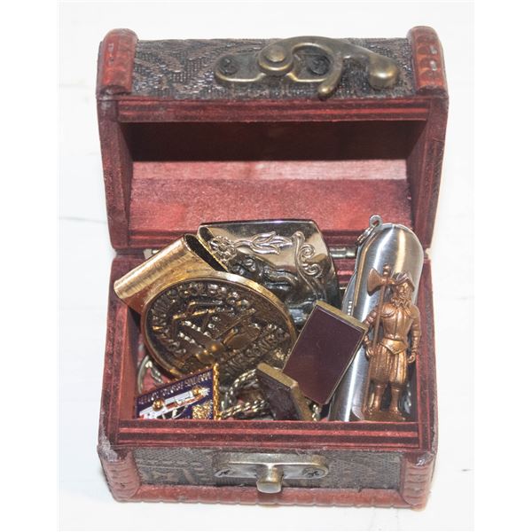 ESTATE KNIFE, BUCKLE, MONEY CLIPS, CUFFLINKS, SOLD