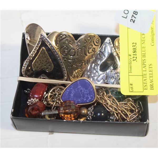 ESTATE LAPIS BLUE NECKLACE, BRACELETS