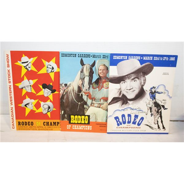 3 VINTAGE WESTERN RODEO BROCHURES