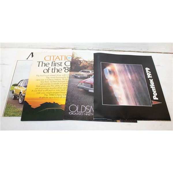 FOUR VINTAGE AUTO DEALER BROCHURES