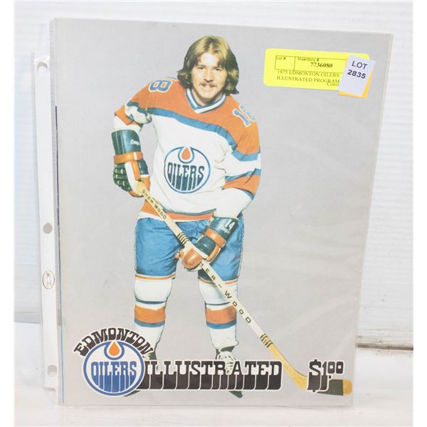 1975 EDMONTON OILERS ILLUSTRATED PROGRAM