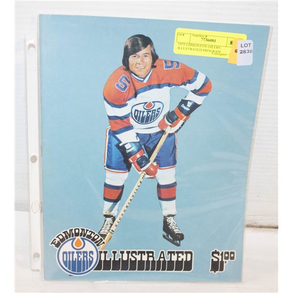 1975 EDMONTON OILERS ILLUSTRATED PROGRAM