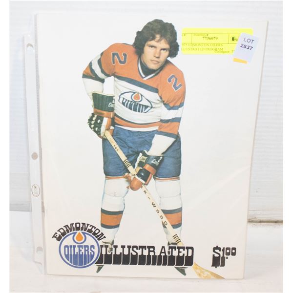 1975 EDMONTON OILERS ILLUSTRATED PROGRAM
