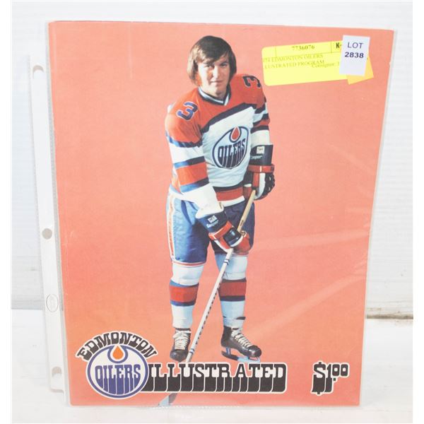 1974 EDMONTON OILERS ILLUSTRATED PROGRAM