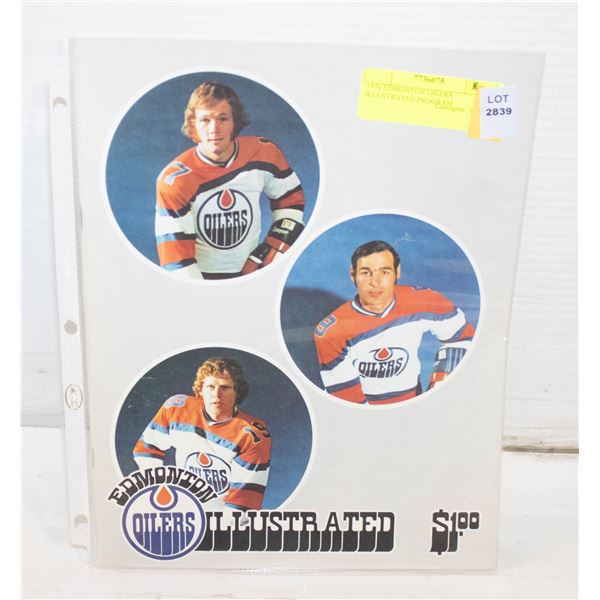 1974 EDMONTON OILERS ILLUSTRATED PROGRAM