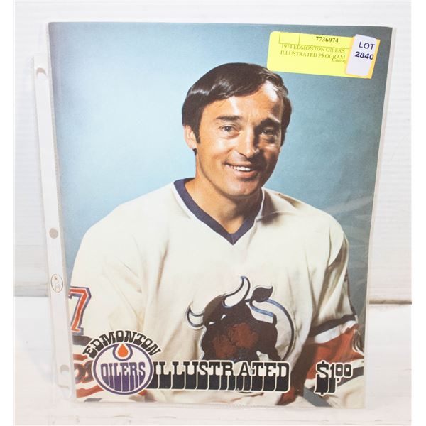 1974 EDMONTON OILERS ILLUSTRATED PROGRAM